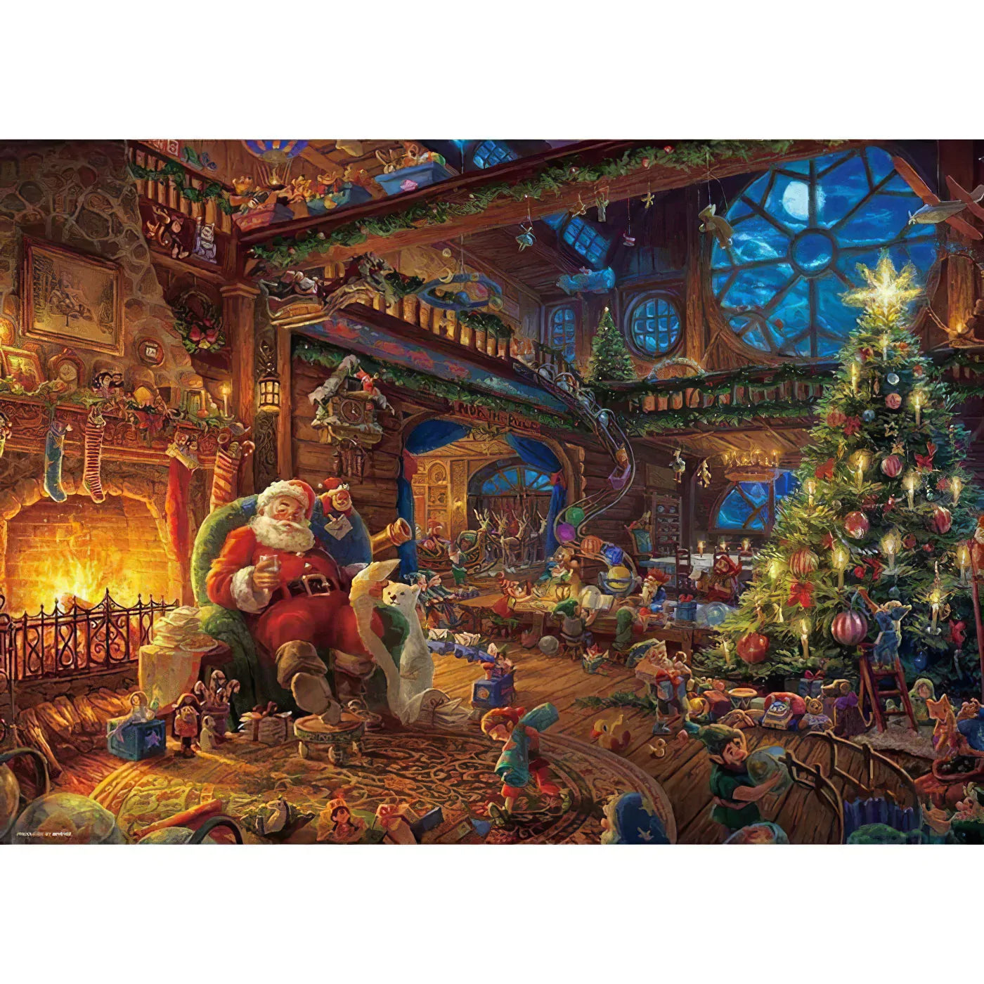 Kit Peinture Diamant Suspendue MXJSUA - Couronne De Noël Avec Père Noël - Double Face, Strass Brillants - Déco Murale Ou Fenêtre