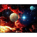 Deux planètes et étoile brillante Diamond Painting Broderie Diamant