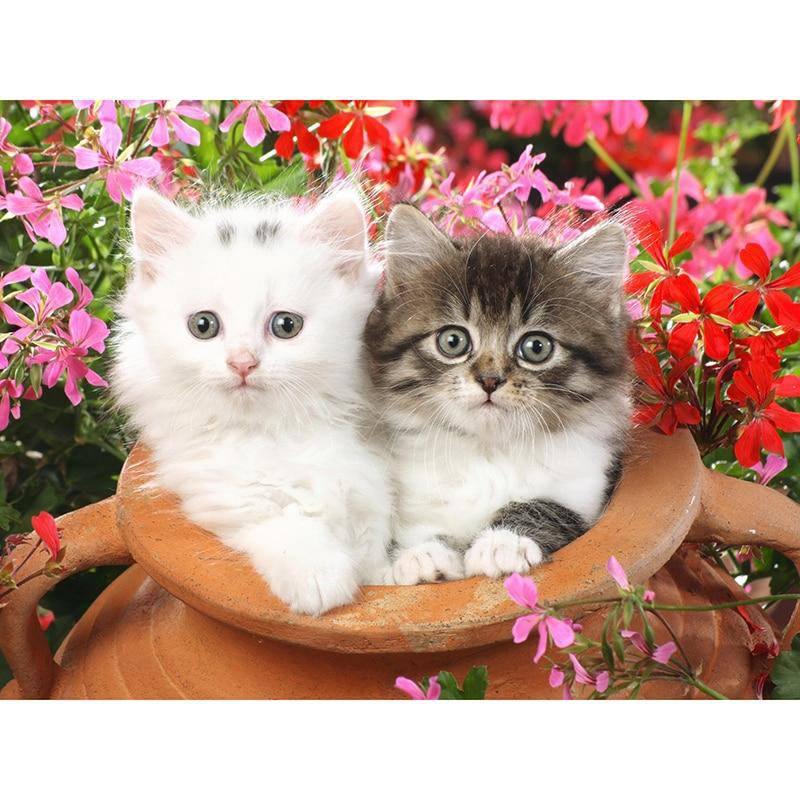 2 Charmant chaton Diamond Painting Broderie Diamant