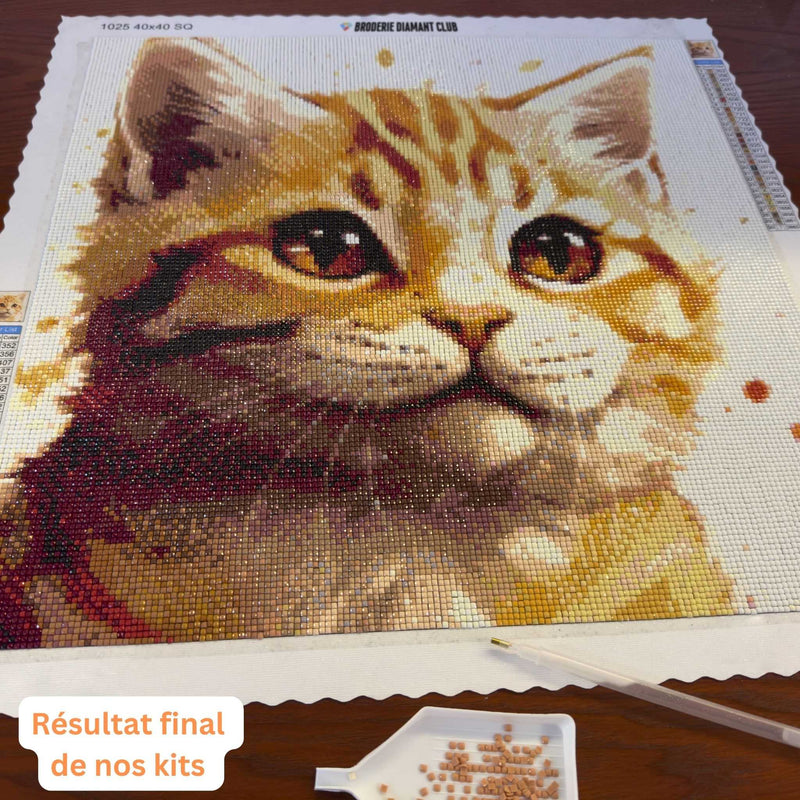 2 Charmant chaton Diamond Painting Broderie Diamant Resultat Final