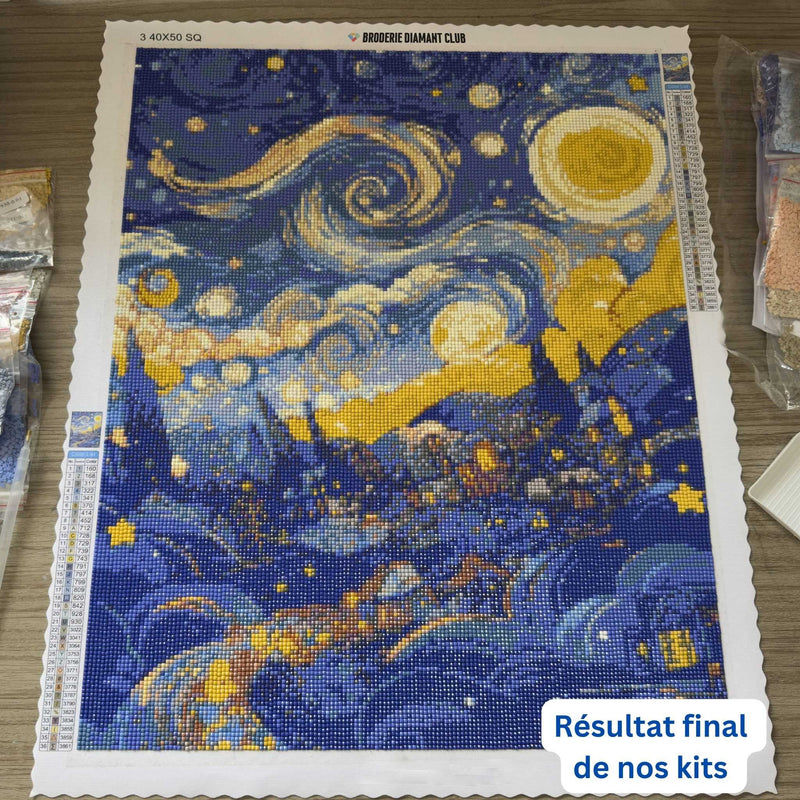 Angel Girl jouant avec des arbres Diamond Painting Broderie Diamant Resultat Final