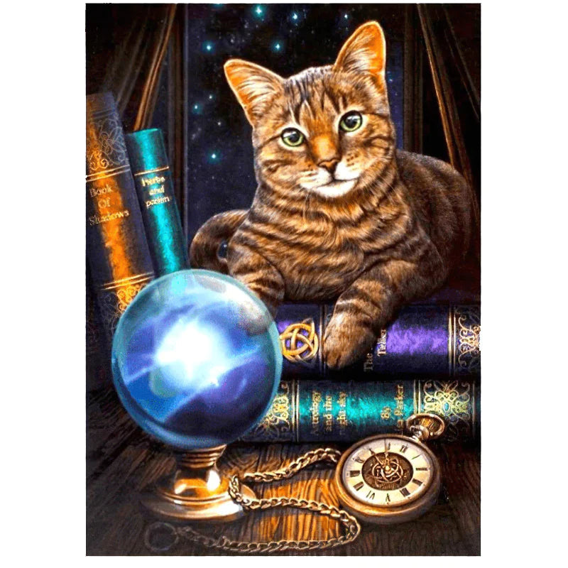 Animaux Chat Magic Ball Magicien Diamond Painting Broderie Diamant