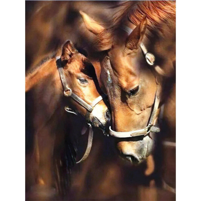 Bébé cheval avec sa mère Diamond Painting Broderie Diamant