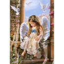 Belle fille d'ange et ses animaux de compagnie Diamond Painting Broderie Diamant