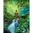 Bouddha Cascade Montagne Diamond Painting Broderie Diamant