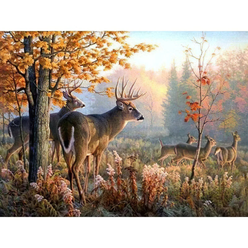 Cerfs et Forêt Diamond Painting Broderie Diamant