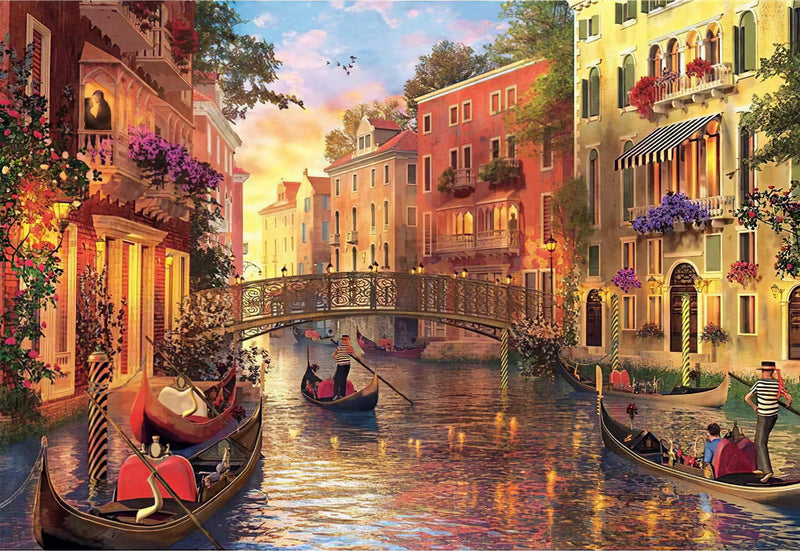 Coucher de Soleil Venise Ville Pont Diamond Painting Broderie Diamant