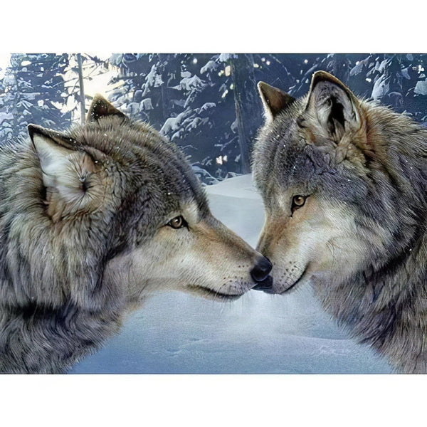 Couple de Loups Amoureux Diamond Painting Broderie Diamant