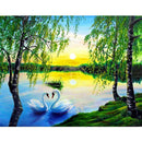 Deux canards dans un canal Diamond Painting Broderie Diamant