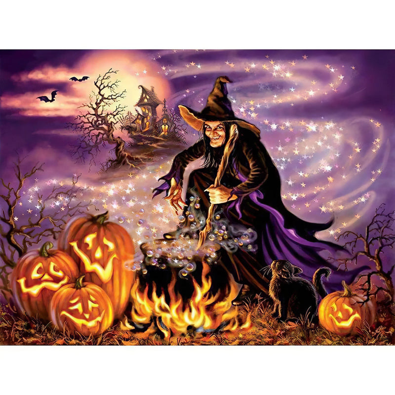 Dîner de sorcière d'Halloween Diamond Painting Broderie Diamant