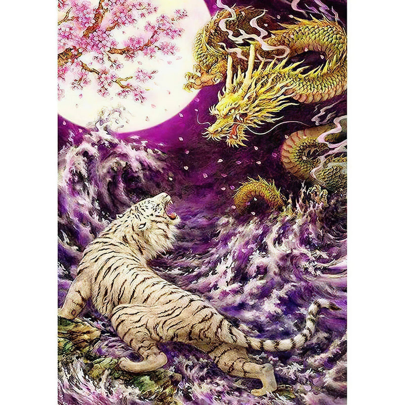 Dragon chinois VS Tigre Diamond Painting Broderie Diamant