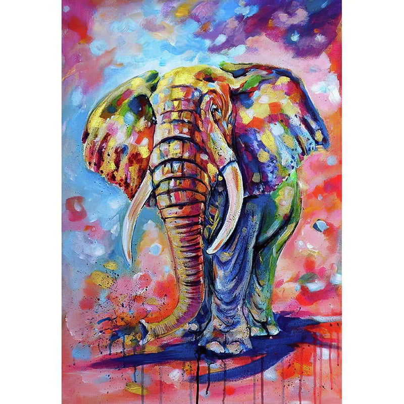 Éléphant coloré Diamond Painting Broderie Diamant