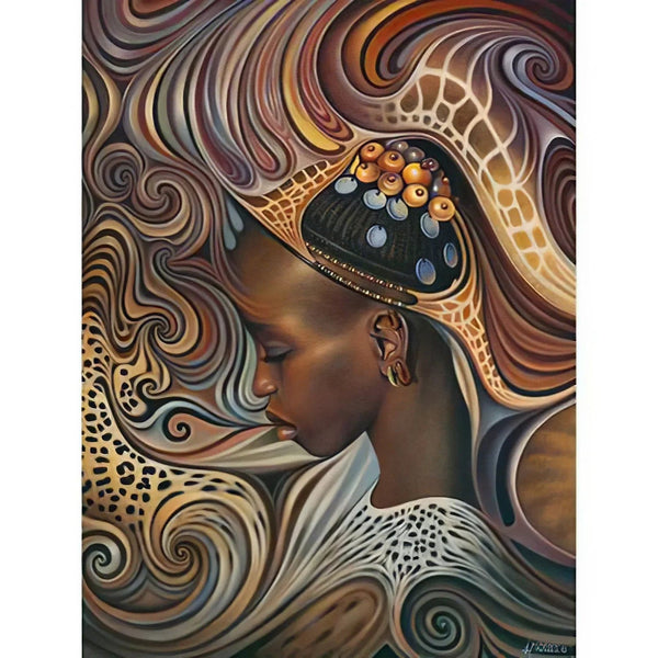 Femme Africaine en Mosaïque Diamond Painting Broderie Diamant