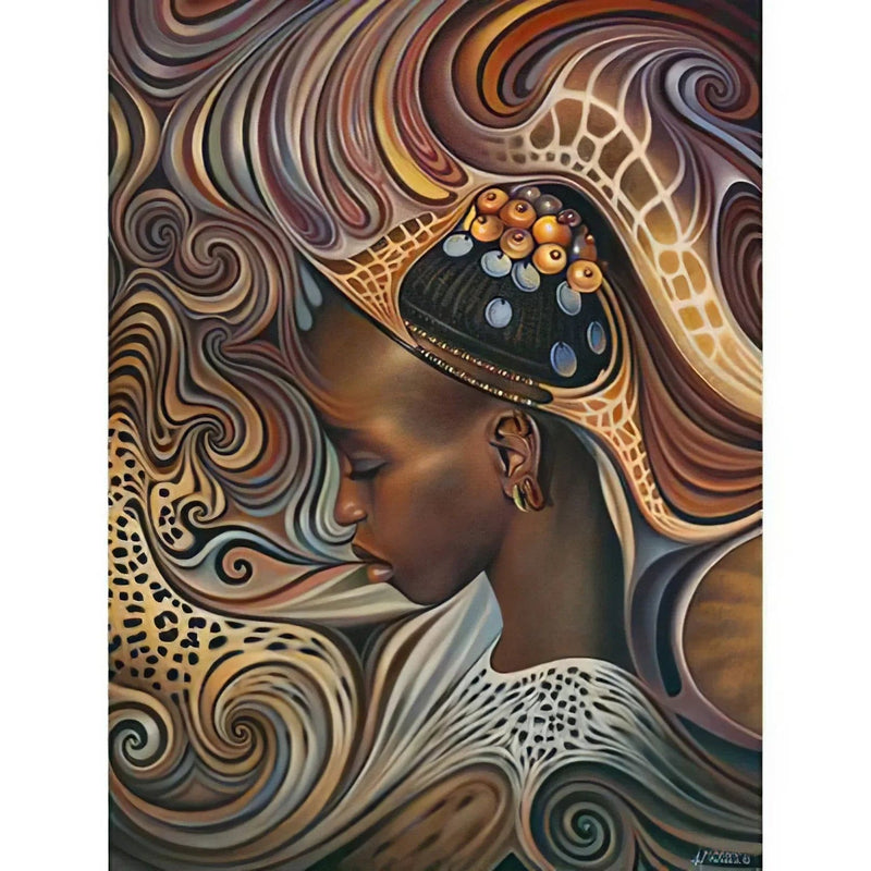 Femme Africaine en Mosaïque Diamond Painting Broderie Diamant