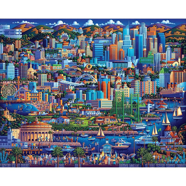 Horizon de la ville de Los Angeles Diamond Painting Broderie Diamant