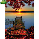 Lac Rotoiti au coucher du soleil Diamond Painting Broderie Diamant