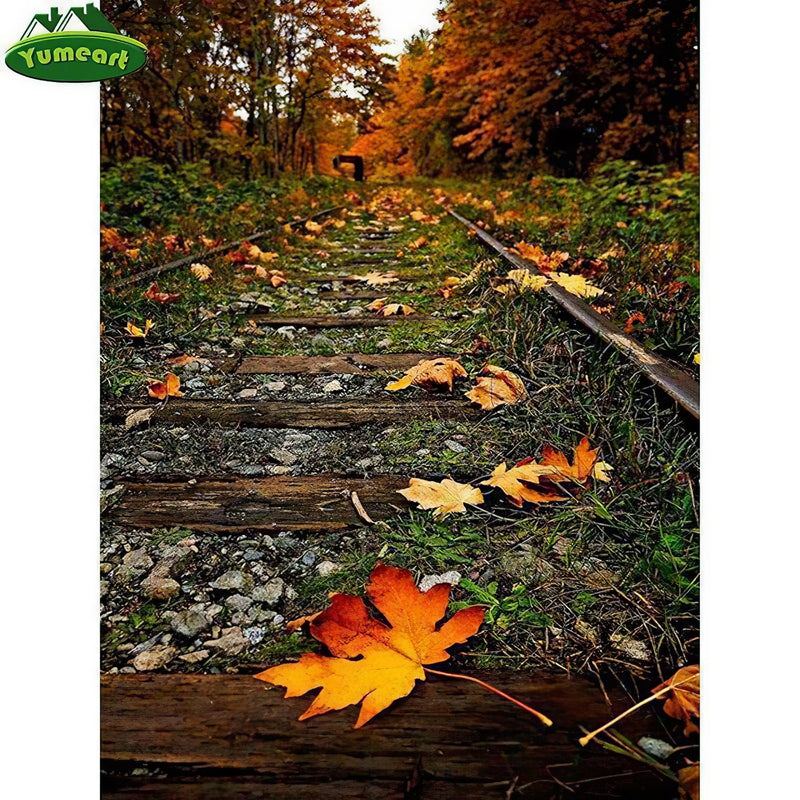 Ligne de train de la vieille forêt Diamond Painting Broderie Diamant