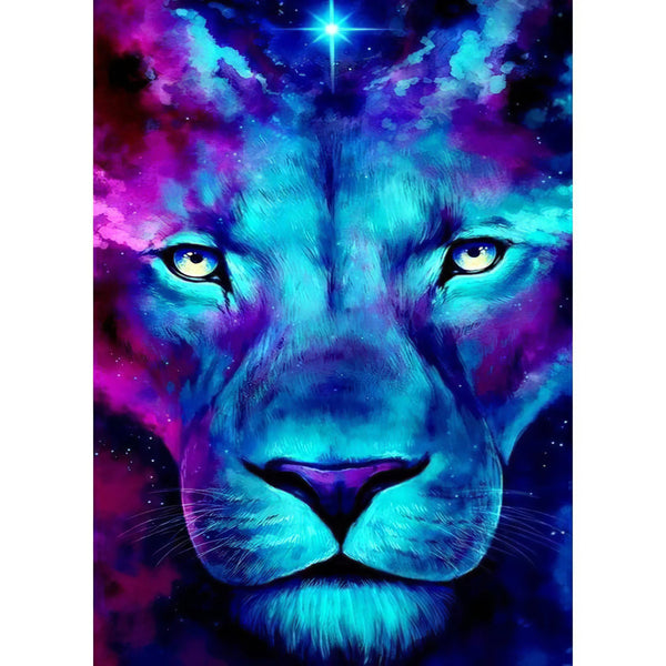 Lion bleu Diamond Painting Broderie Diamant