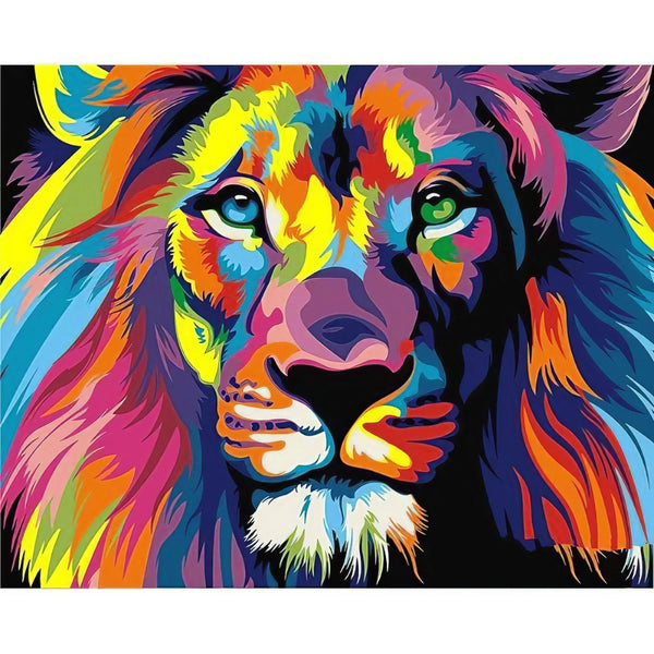 Lion coloré Diamond Painting Broderie Diamant