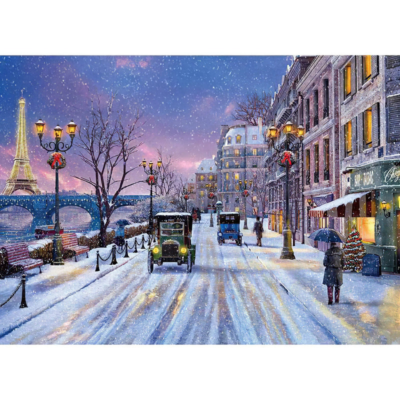 Noël Hiver Paris Rue Diamond Painting Broderie Diamant