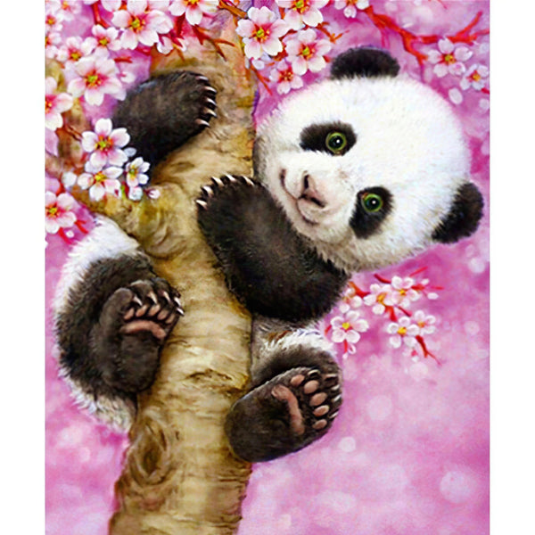 Panda mignon avec Fleur Diamond Painting Broderie Diamant