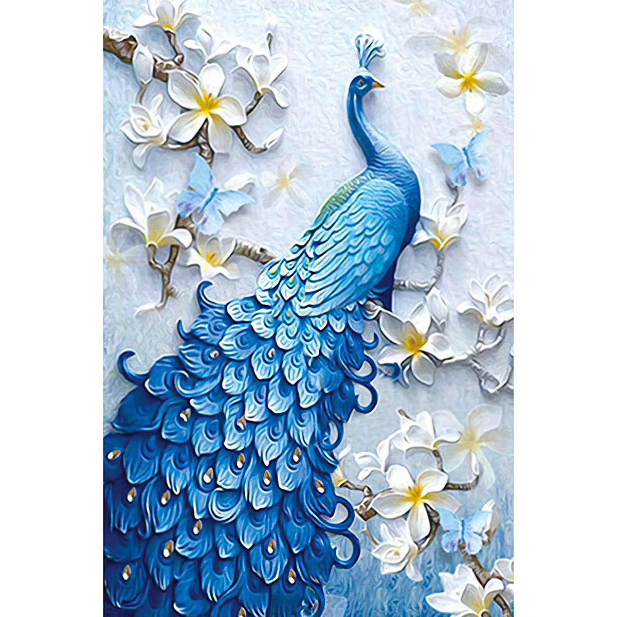 5D Diamond Painting Paon,Diy Broderie Diamant Kit Complet,Peinture Diamant Pour Enfants Et