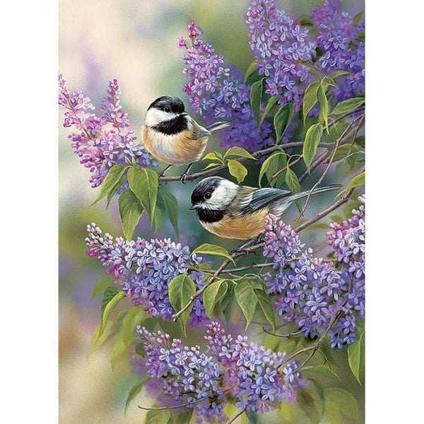 Petits Oiseaux sur des Branches Diamond Painting Broderie Diamant