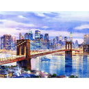 Pont de la ville du matin Diamond Painting Broderie Diamant