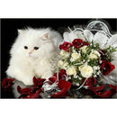 Rose et chat Diamond Painting Broderie Diamant