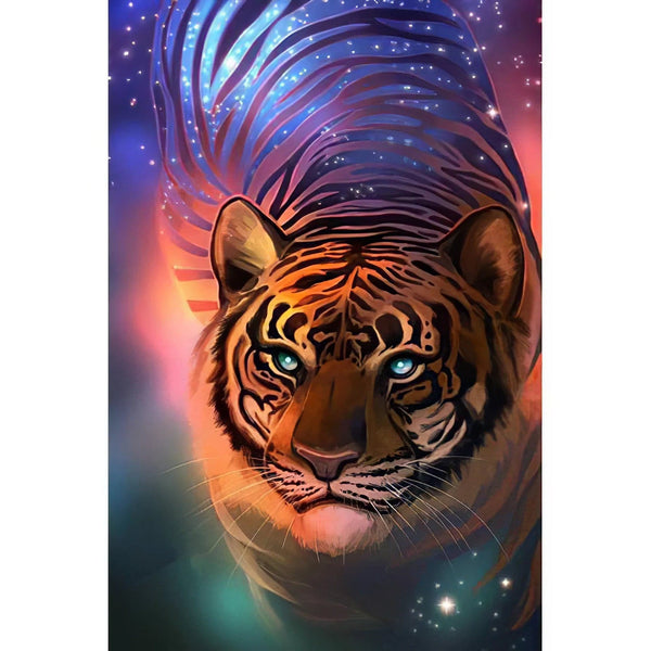 Tigre de l'espace coloré Diamond Painting Broderie Diamant