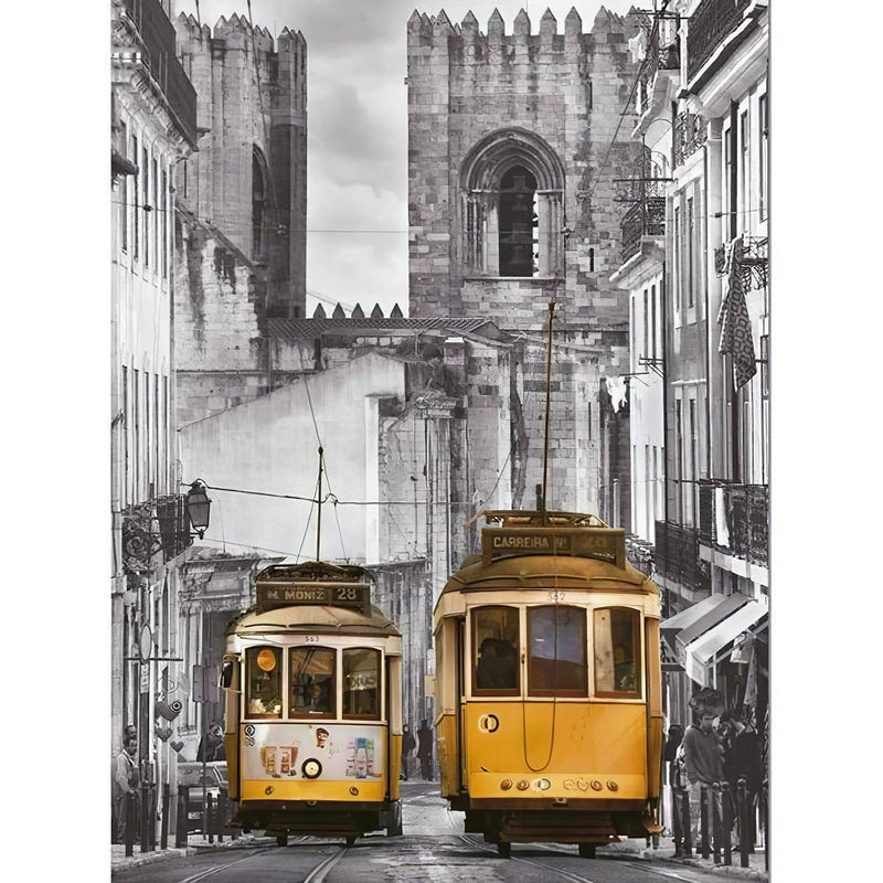 Tramway jaune Diamond Painting Broderie Diamant