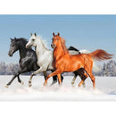 Trois chevaux en hiver Diamond Painting Broderie Diamant