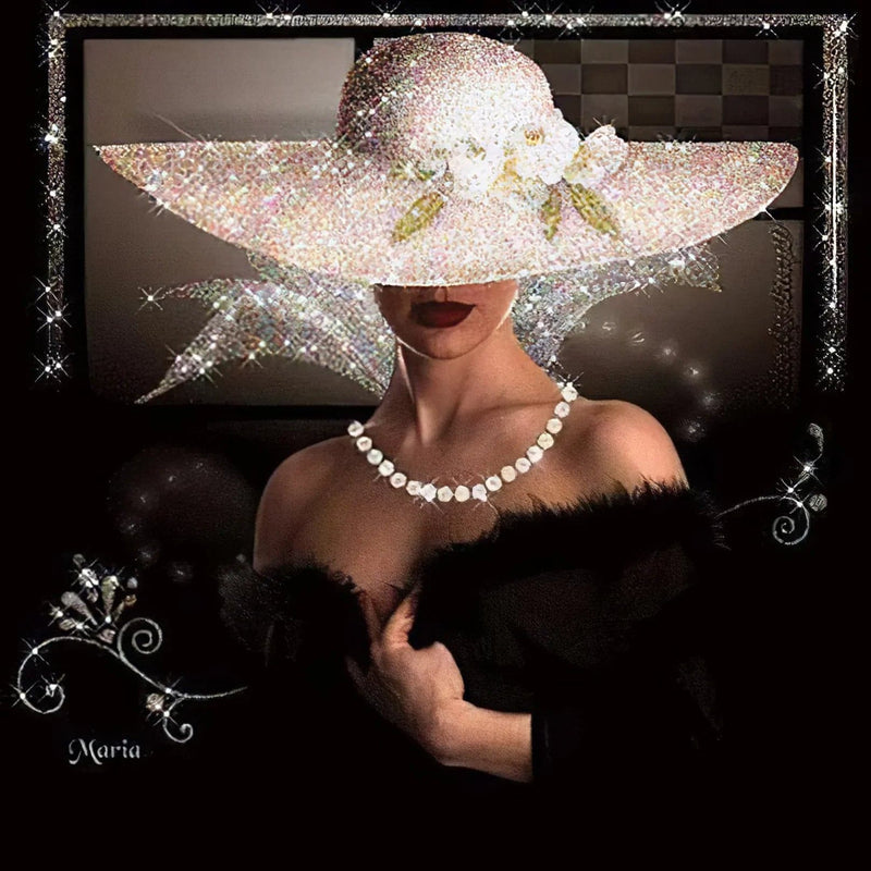 Une Femme Sexy avec son Chapeau Diamond Painting Broderie Diamant