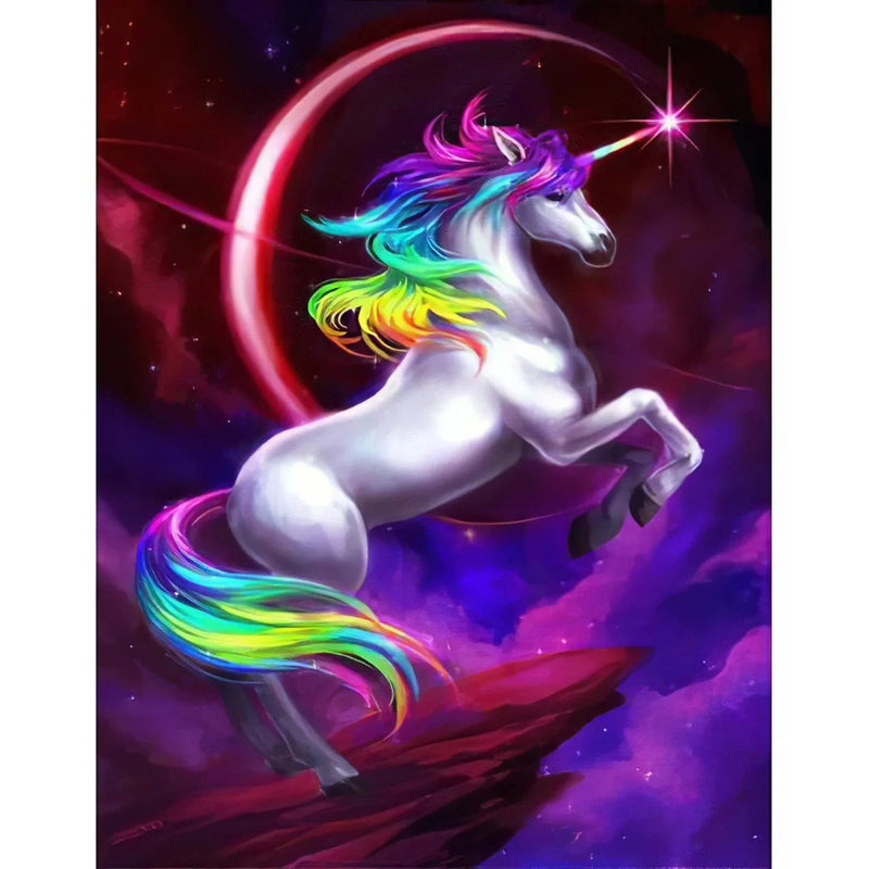 Une Licorne aux Couleurs de l'Arc-en-Ciel Diamond Painting Broderie Diamant